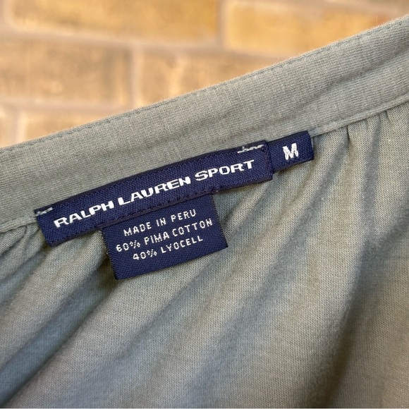 Sage green ruffle blouse coquette cottagecore top Ralph Lauren Sport - Picture 5 of 5